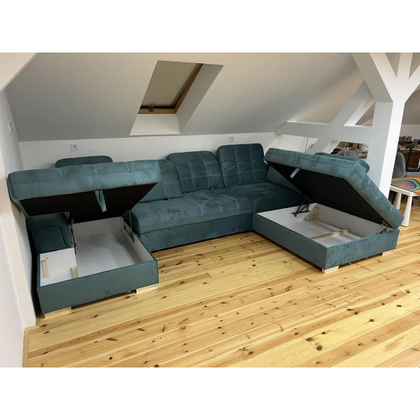 Vip multirelax u-alakú kanapé 2 ágyneműtartós