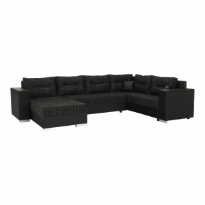 Stila fekete u alakú kanapé